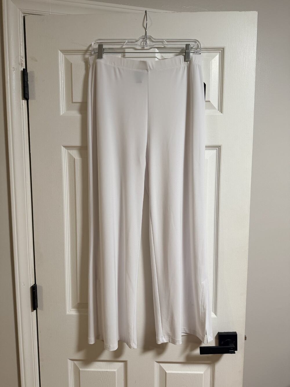Clara Sun Woo Pants with side slit bell/flare bottoms- Cream- Extra Small Size
